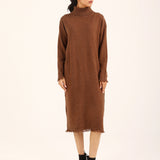 SWEATER DRESS WITH FRINGES