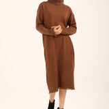 SWEATER DRESS WITH FRINGES