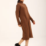 SWEATER DRESS WITH FRINGES