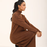 SWEATER DRESS WITH FRINGES