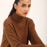 SWEATER DRESS WITH FRINGES