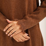 SWEATER DRESS WITH FRINGES