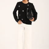 CASHMERE HAND FEEL EMBELLISHED CARDIGAN