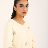 CASHMERE HAND FEEL EMBELLISHED CARDIGAN