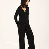KNIT TOP WITH BROOCH DETAIL