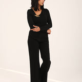 KNIT TOP WITH BROOCH DETAIL