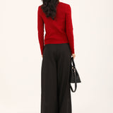 KNIT TOP WITH BROOCH DETAIL