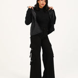 KNIT SLEEVES PUFFER JACKET