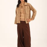 BUTTON DOWN SUEDE JACKET