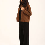 BUTTON DOWN SUEDE JACKET