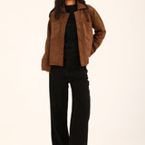 BUTTON DOWN SUEDE JACKET