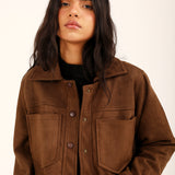 BUTTON DOWN SUEDE JACKET