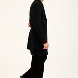 TEXTURED WOOL BLEND LONG COAT