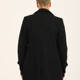TEXTURED WOOL BLEND LONG COAT