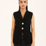 SLEEVELESS SWEATER BLAZER