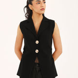 SLEEVELESS SWEATER BLAZER