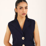 SLEEVELESS SWEATER BLAZER