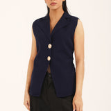 SLEEVELESS SWEATER BLAZER