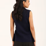 SLEEVELESS SWEATER BLAZER