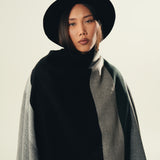 CAPE SHAWL WITH CONTRASTING DETAIL
