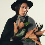 CAPE SHAWL WITH CONTRASTING DETAIL