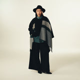 CAPE SHAWL WITH CONTRASTING DETAIL