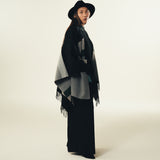 CAPE SHAWL WITH CONTRASTING DETAIL