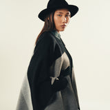 CAPE SHAWL WITH CONTRASTING DETAIL