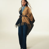 REVERSIBILE COLOUR BLOCK CAPE SHAWL