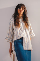 STRIPED COLLARED SHIRT