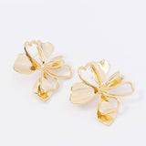 METAL FLOWER EARRINGS