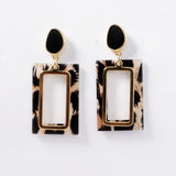 TORTOISE ACRYLIC DANGLE EARRINGS