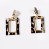 TORTOISE ACRYLIC DANGLE EARRINGS