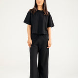 CROPPED TEE WITH HEM DETAIL