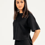 CROPPED TEE WITH HEM DETAIL