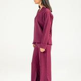 TEXTURED WIDE LEG TROUSER