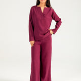 TEXTURED WIDE LEG TROUSER