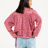 PRINTED TOP WITH HEM DETAIL TOP