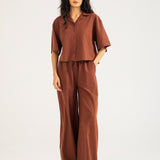 LINEN CROPPED TOP