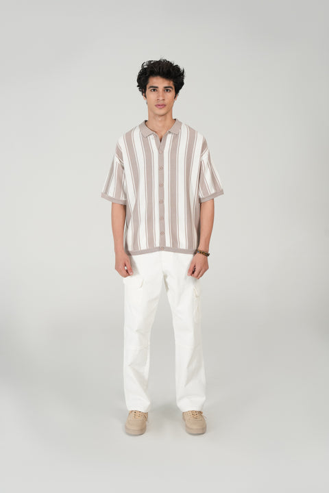 RELAXED FIT BUTTON DOWN KNITTED POLO