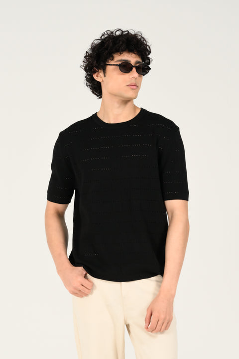 TEXTURED KNITTED TEE