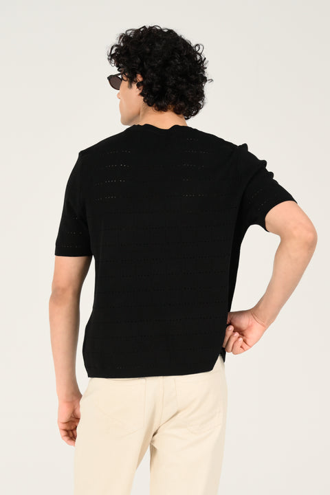 TEXTURED KNITTED TEE