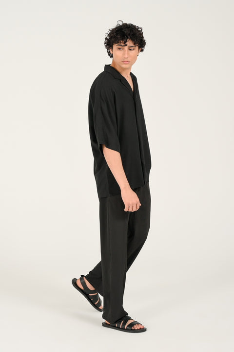 BAGGY FIT KIMONO SLEEVE RESORT COLLAR SHIRT