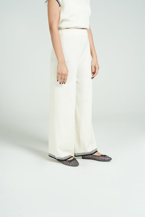 CONTRAST KNIT TROUSER