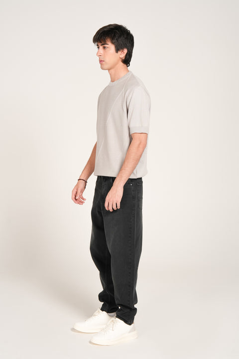 TEXTURED KNITTED TEE