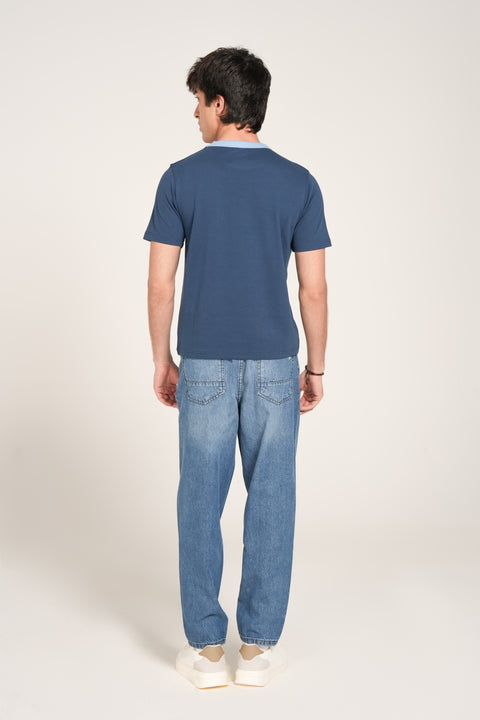 SLIM CROPPED CONTRAST RIB TEE