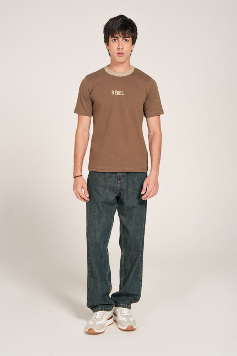 SLIM CROPPED CONTRAST RIB TEE