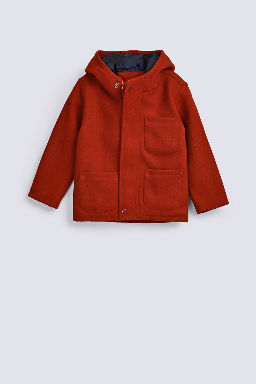 BOYS WOOL BLENDED HOODED COAT – Breakout