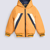 BOYS CONTRAST PANEL PUFFER JACKET