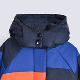 BOYS CONTRAST PANEL HOODED JACKET